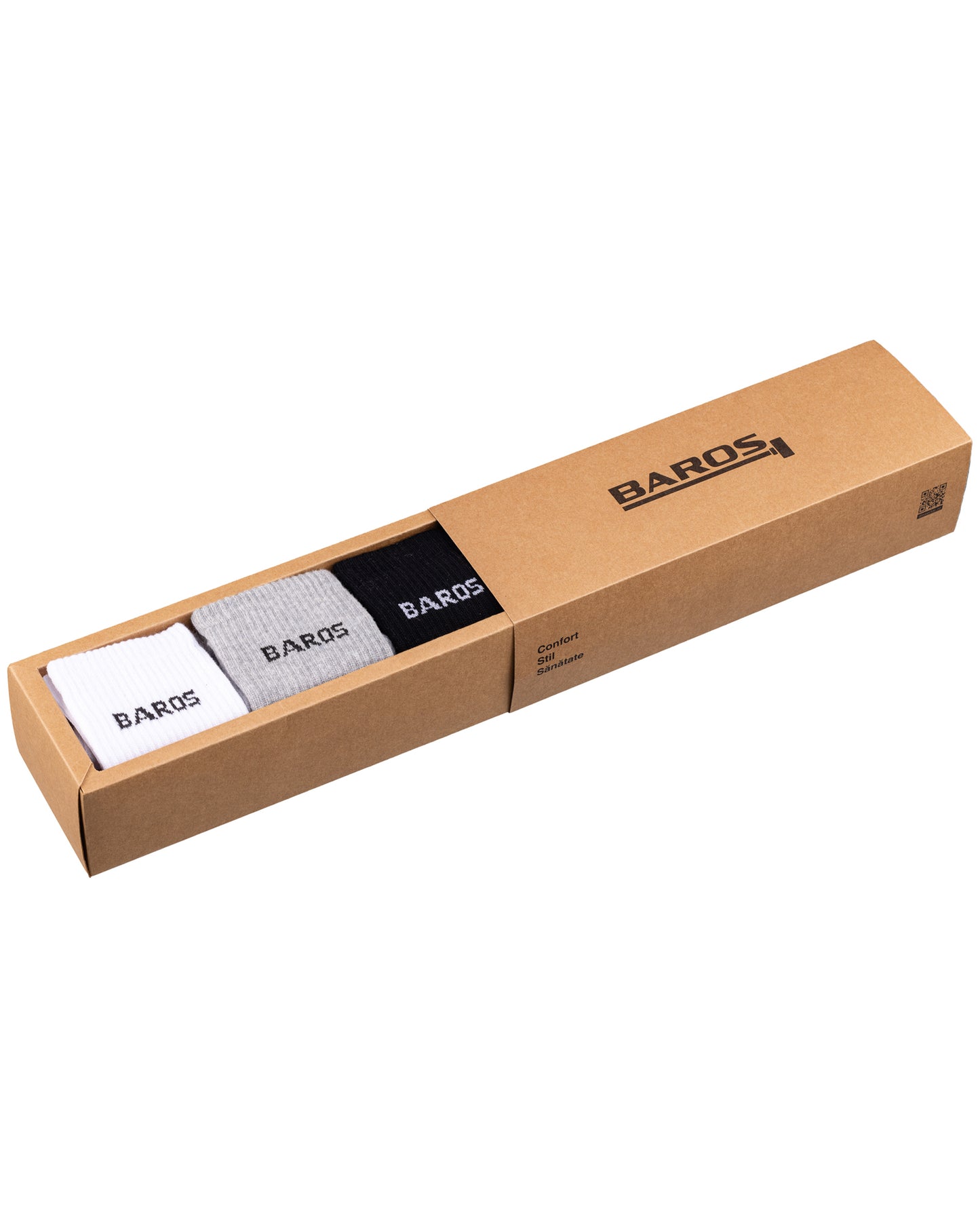 3er-Set lange Herren-Baumwollsocken BAROS Trio