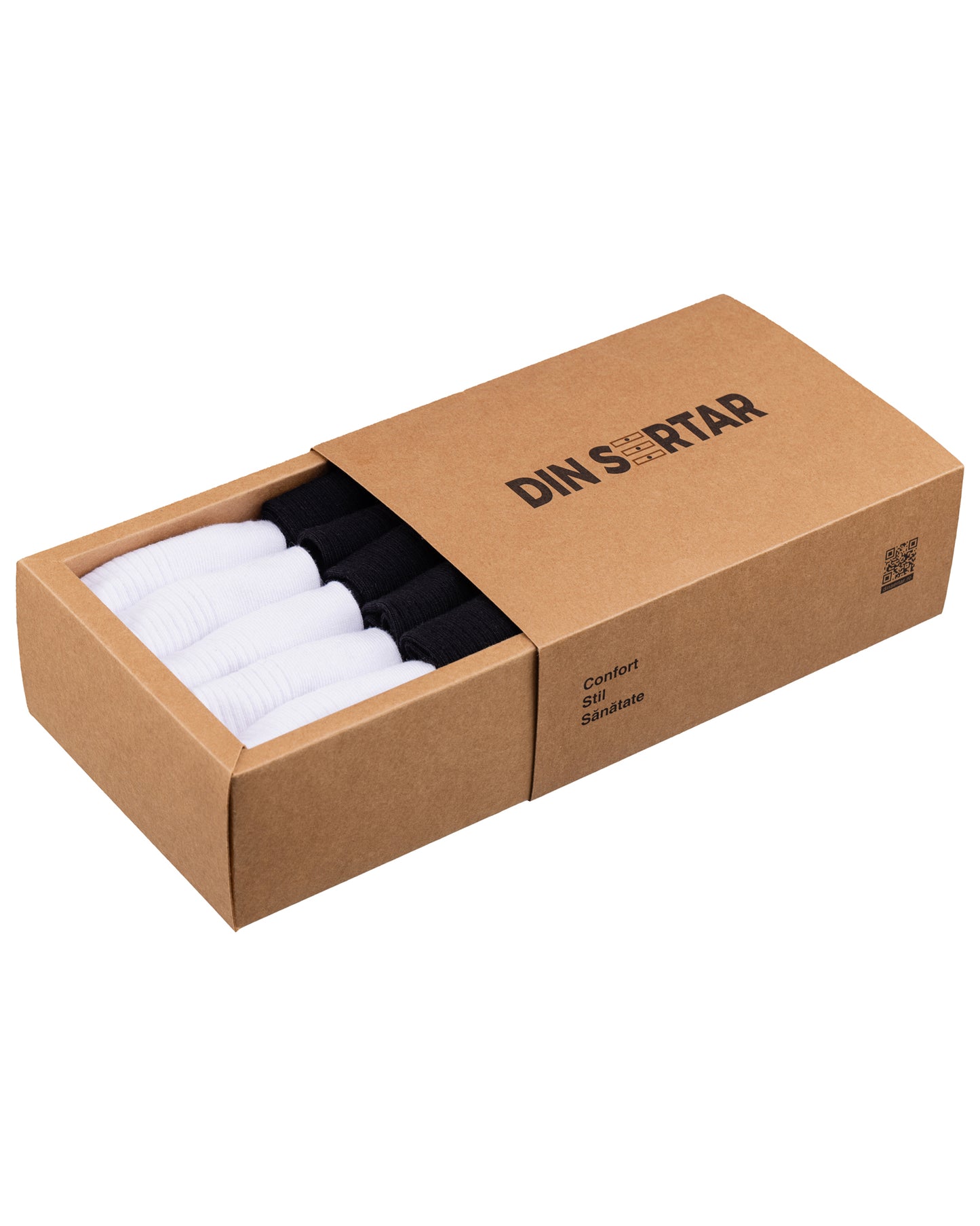 Set mit 14 Paar Kurze Herren-Socken aus Einfarbiger Baumwolle – DinSertar