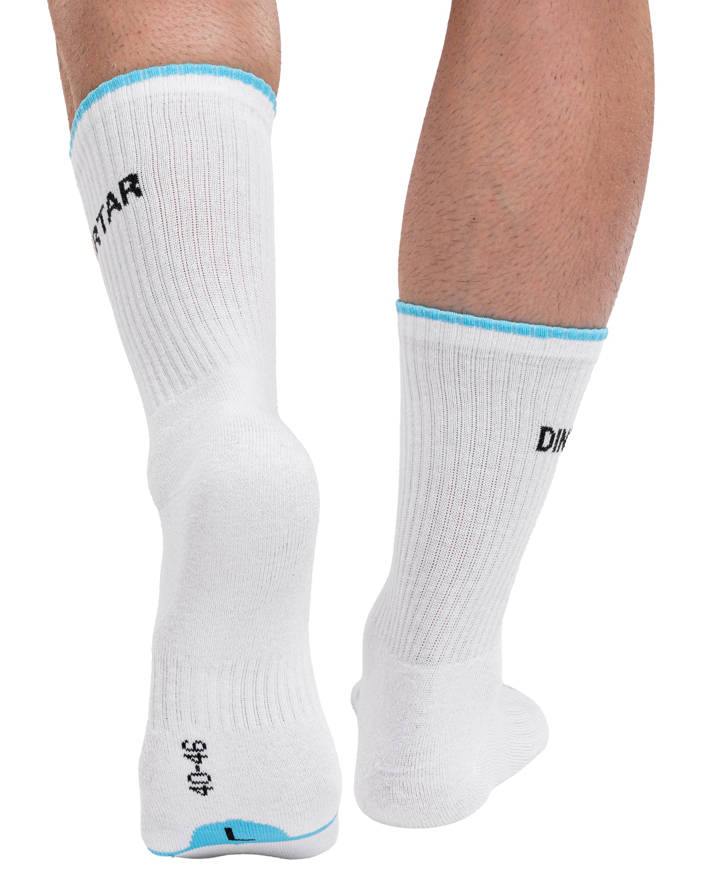 Set mit 3 Paar Herren-Sportsocken aus Baumwolle, lang, weiß, nahtlos