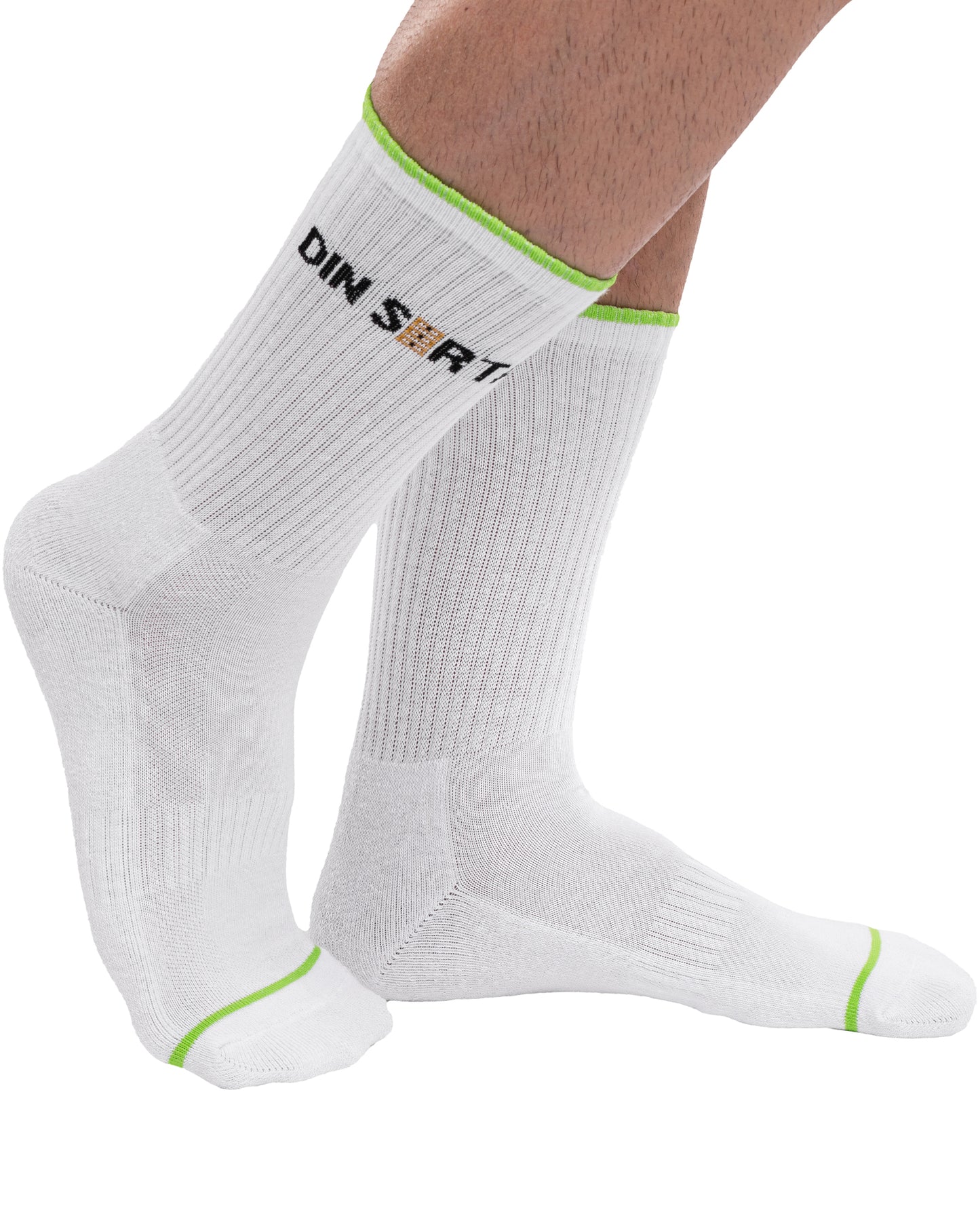 Set mit 3 Paar Herren-Sportsocken aus Baumwolle, lang, weiß, nahtlos