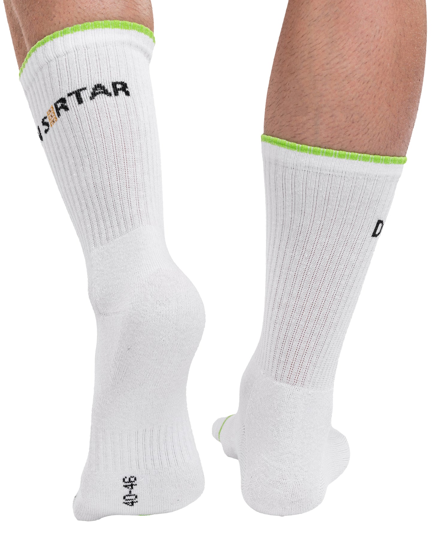 Set mit 3 Paar Herren-Sportsocken aus Baumwolle, lang, weiß, nahtlos
