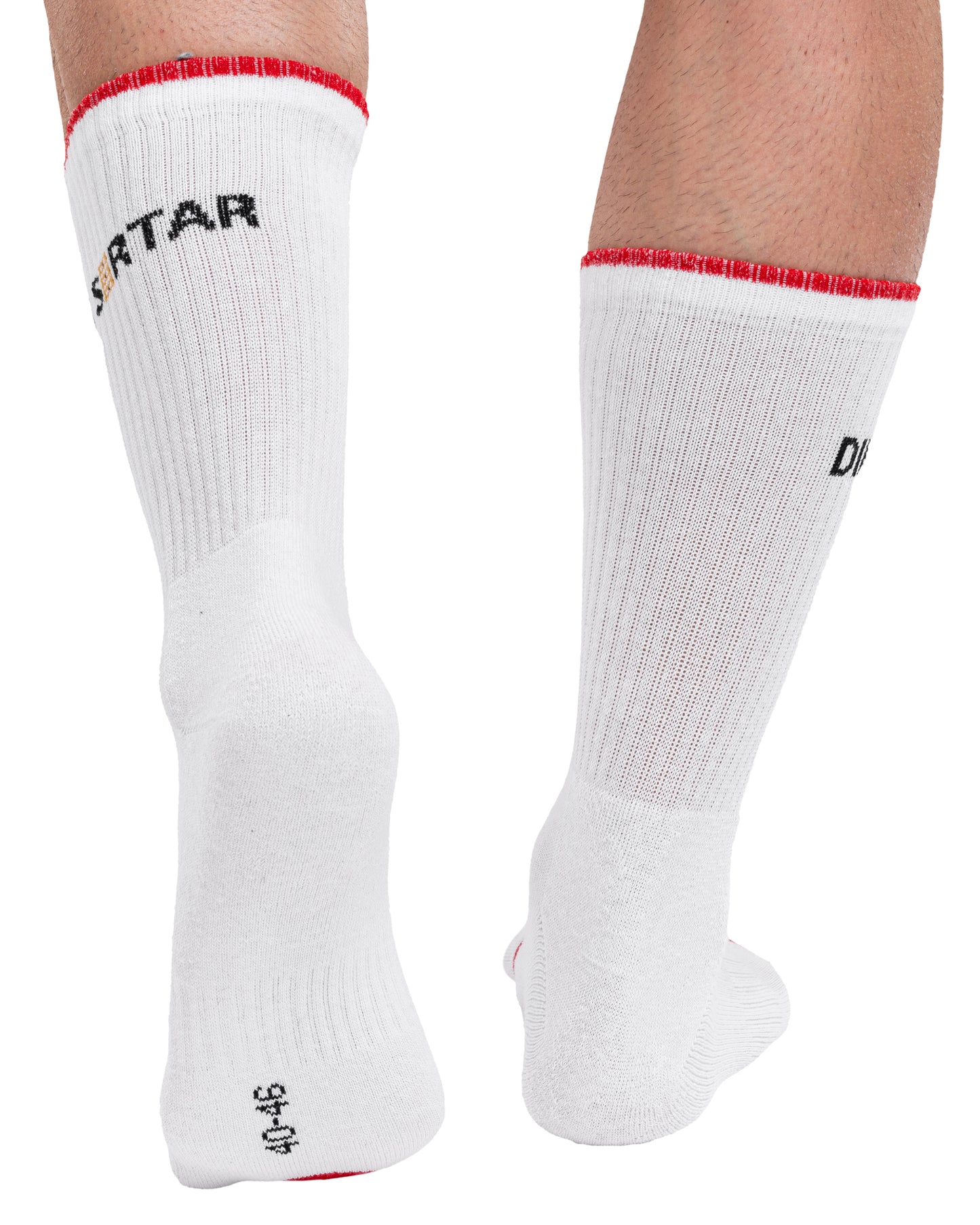 Set mit 3 Paar Herren-Sportsocken aus Baumwolle, lang, weiß, nahtlos