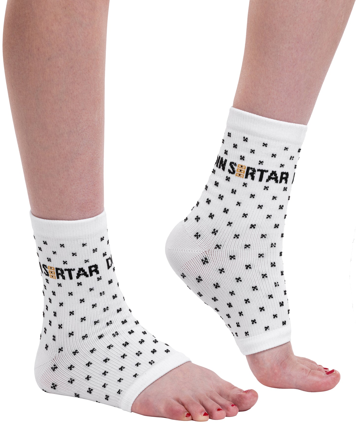 2er Set Kompressionsstrümpfe, 3 Kompressionszonen DIN SERTAR, zehenlos, unisex, weiß
