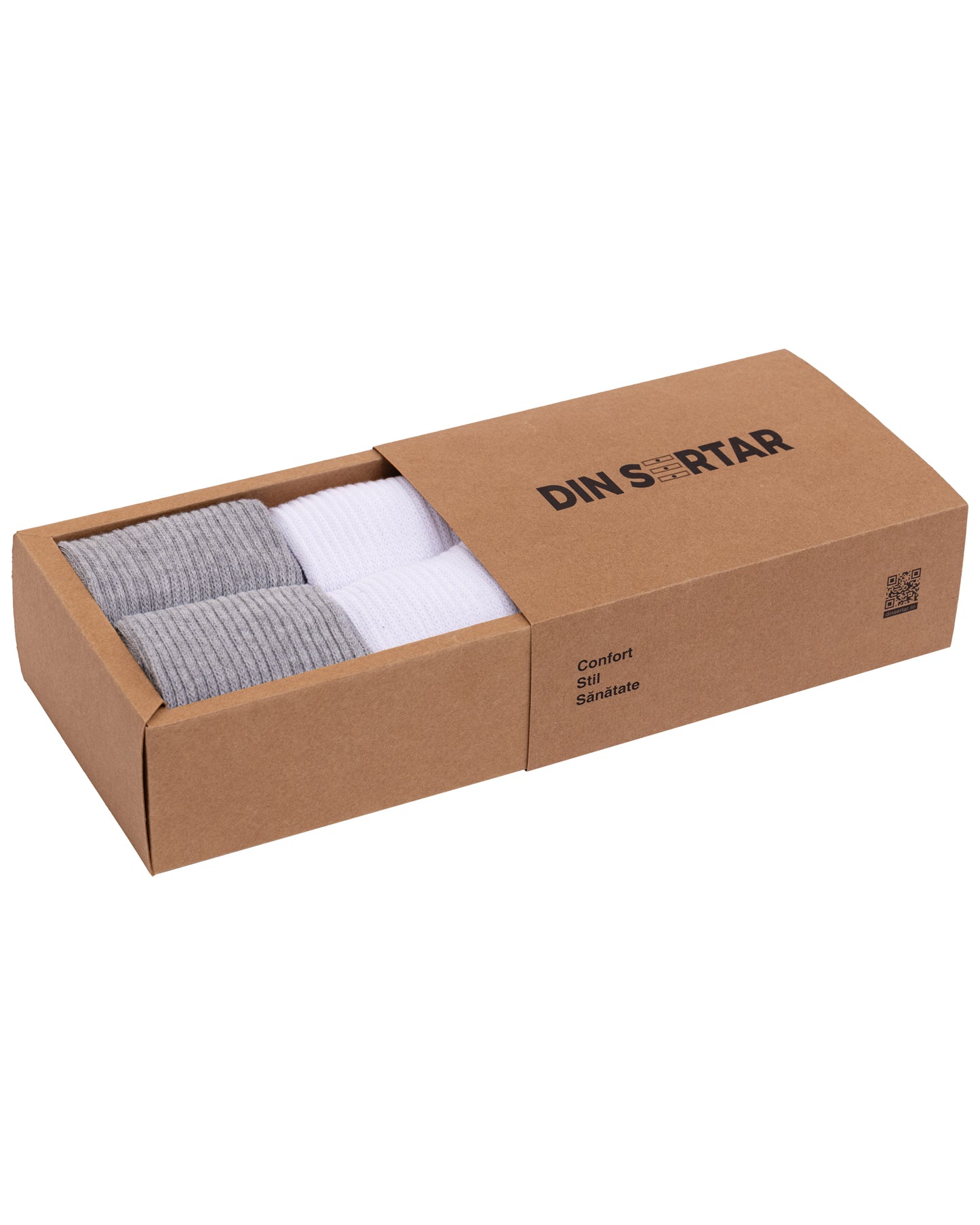4er-Set Diabetikersocken für Damen Weiß & Grau