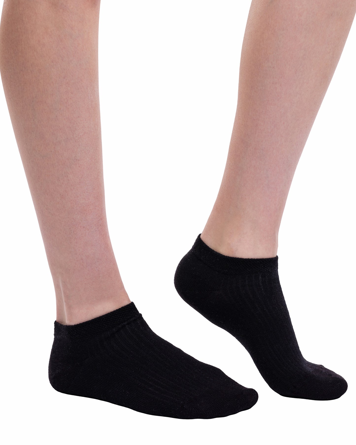 Set mit 14 Paar kurzen Damen-Socken aus 7x Schwarze und 7x Weiße Baumwolle