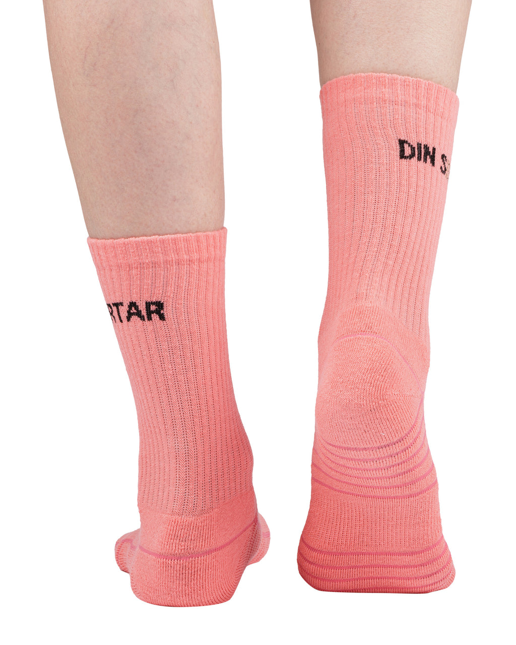 Set of 4 pairs of medium-sized socks for women made of coral-colored combed cotton