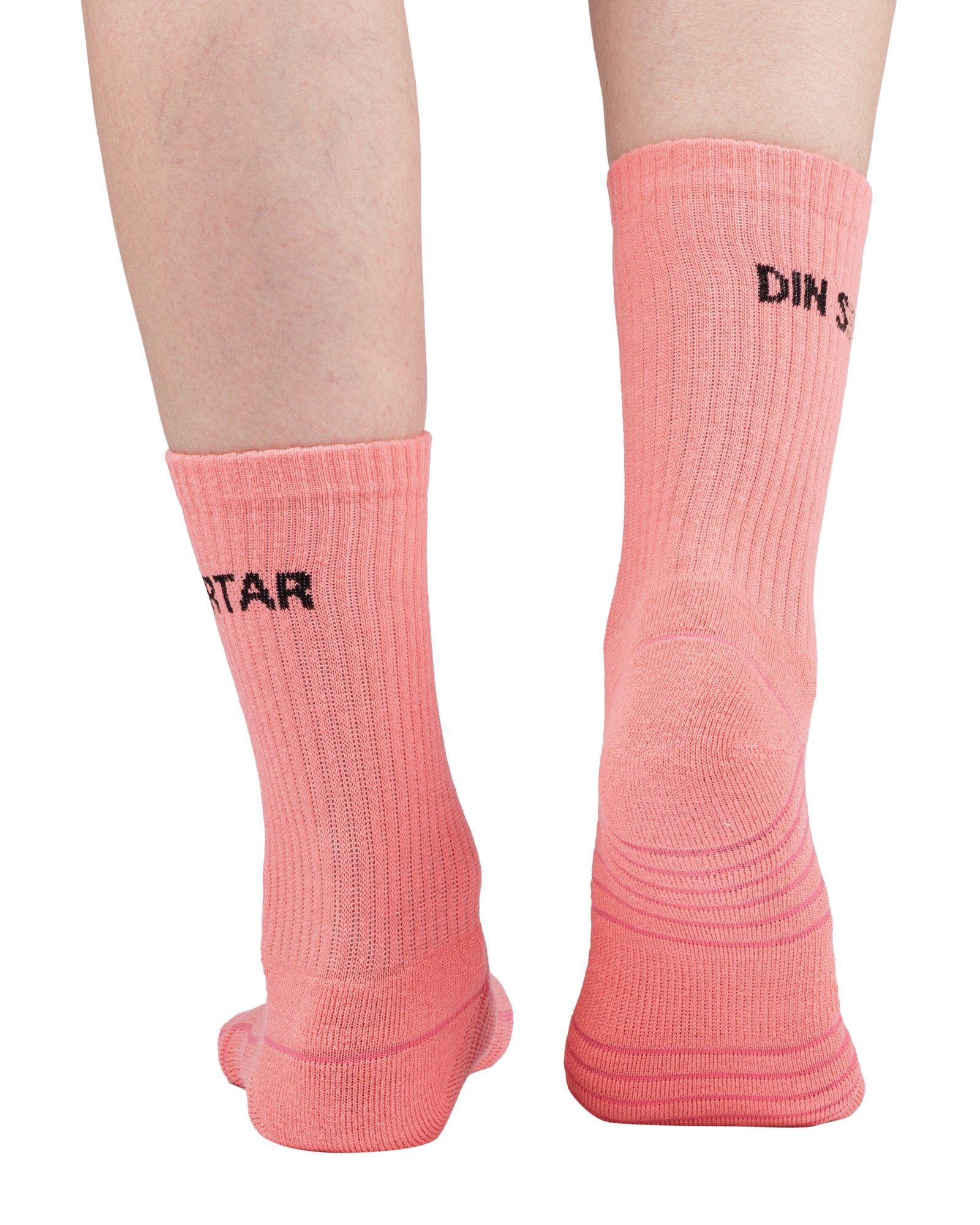 Set of 4 pairs of medium-sized socks for women made of coral-colored combed cotton