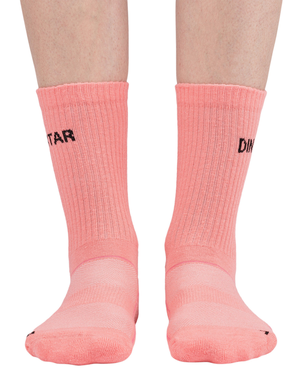 Set of 4 pairs of medium-sized socks for women made of coral-colored combed cotton