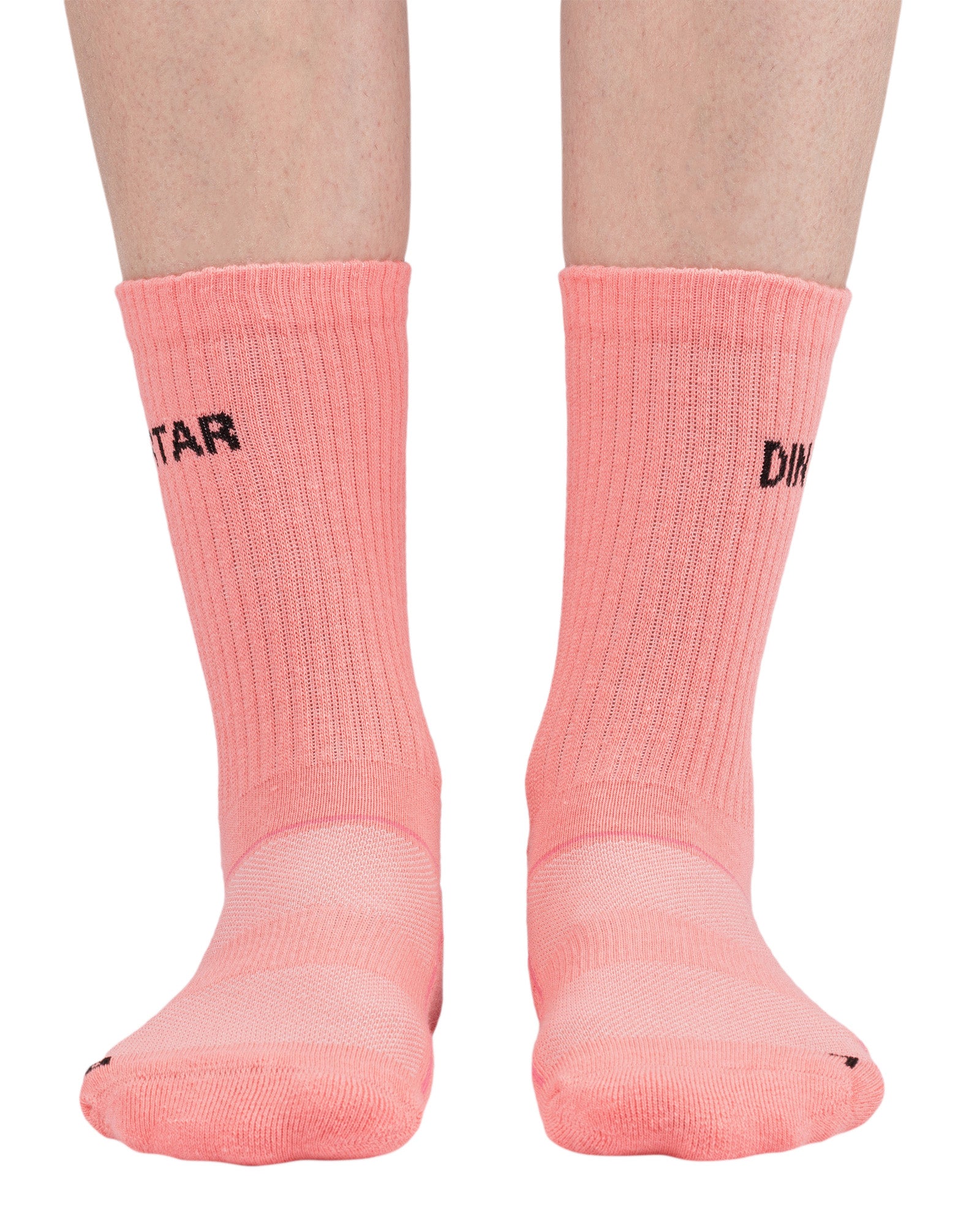 Set of 4 pairs of medium-sized socks for women made of coral-colored combed cotton