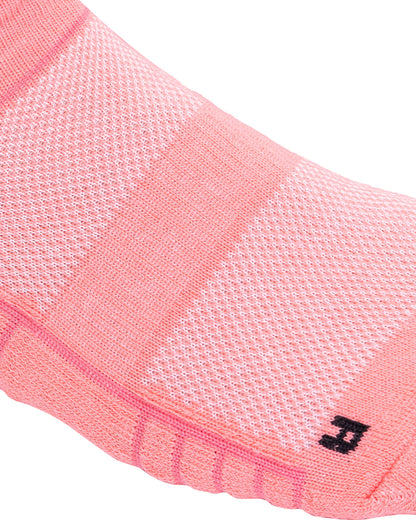 Set mit 4 Paar mittelgroßen Socken für Damen aus korallenfarbener gekämmter Baumwolle