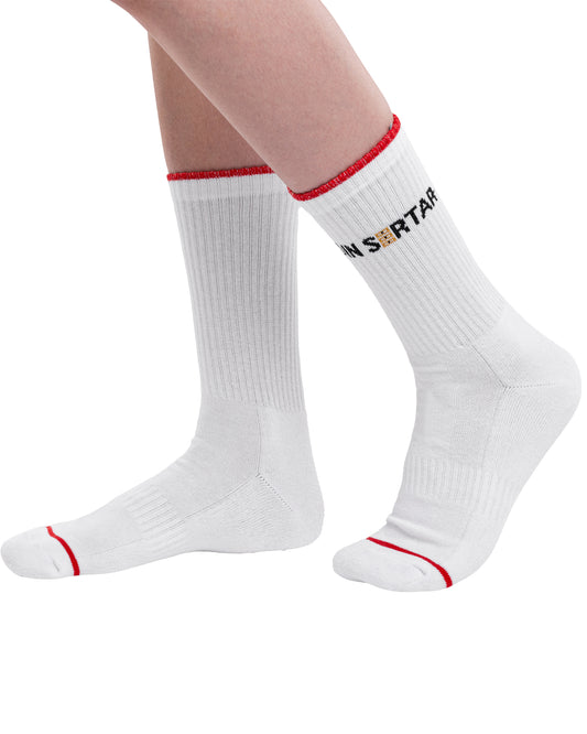 Set mit 3 Paar nahtlosen langen Baumwollsocken für Damen in Weiß