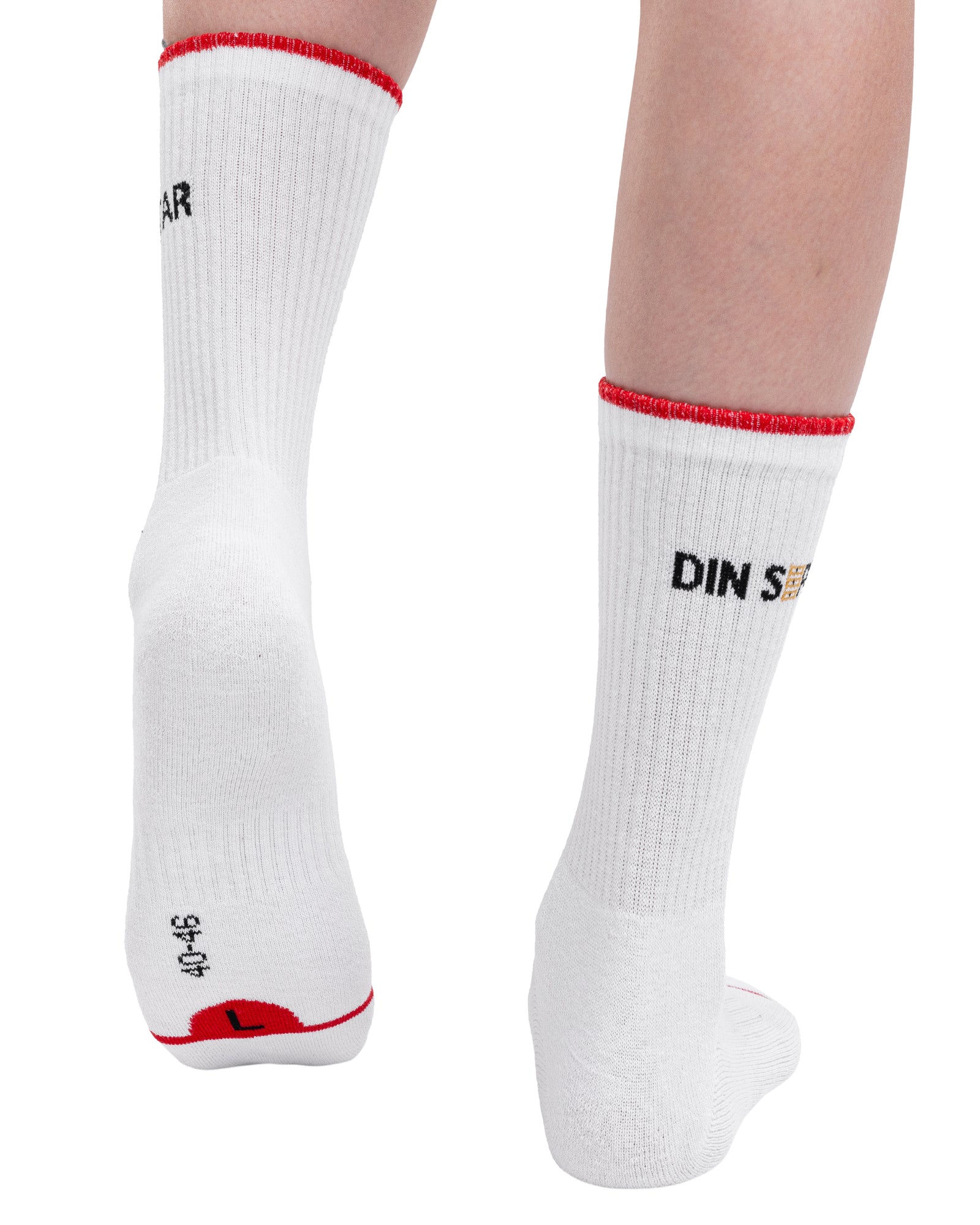 Set of 3 pairs of seamless long cotton socks for women in white