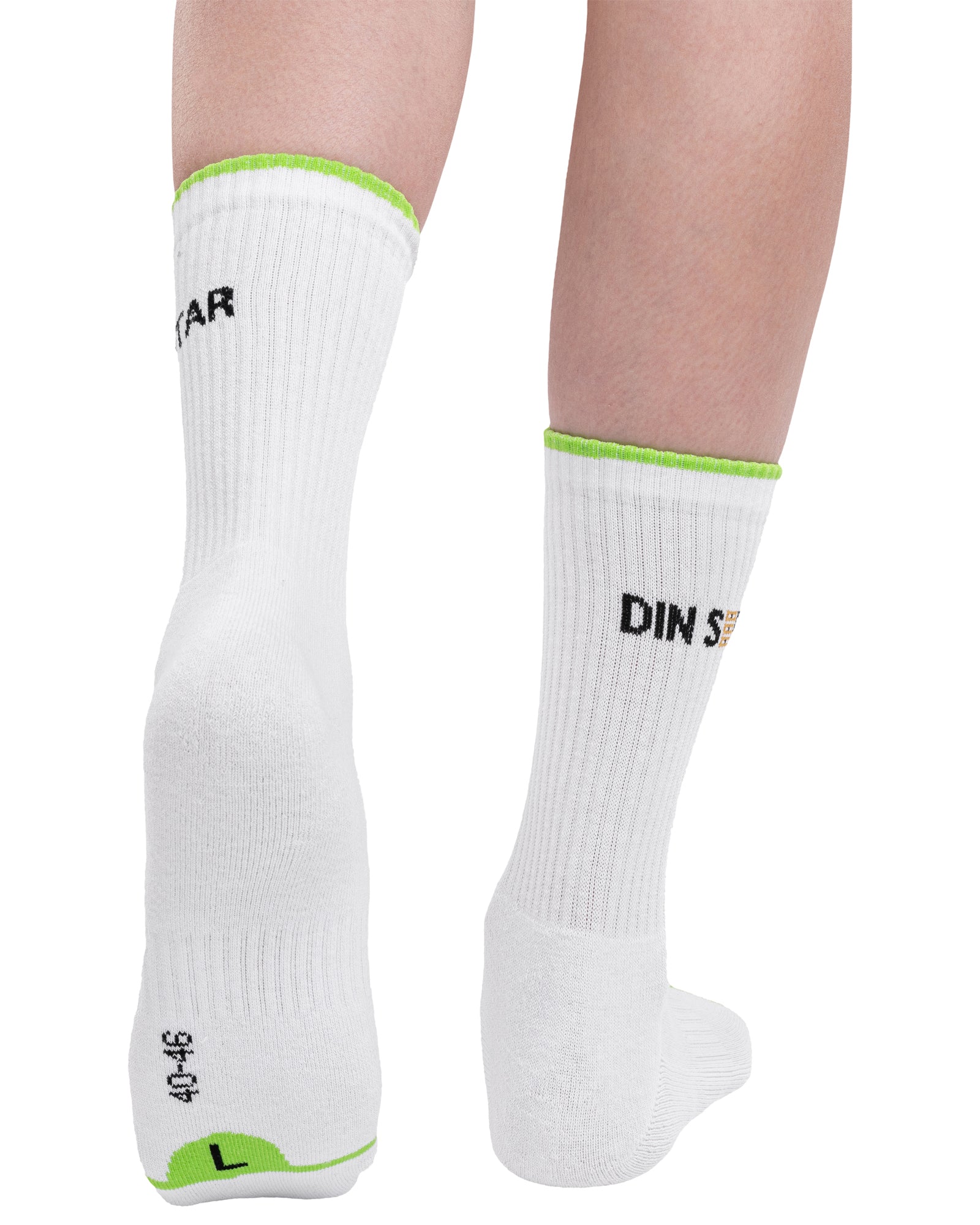 Set of 3 pairs of seamless long cotton socks for women in white
