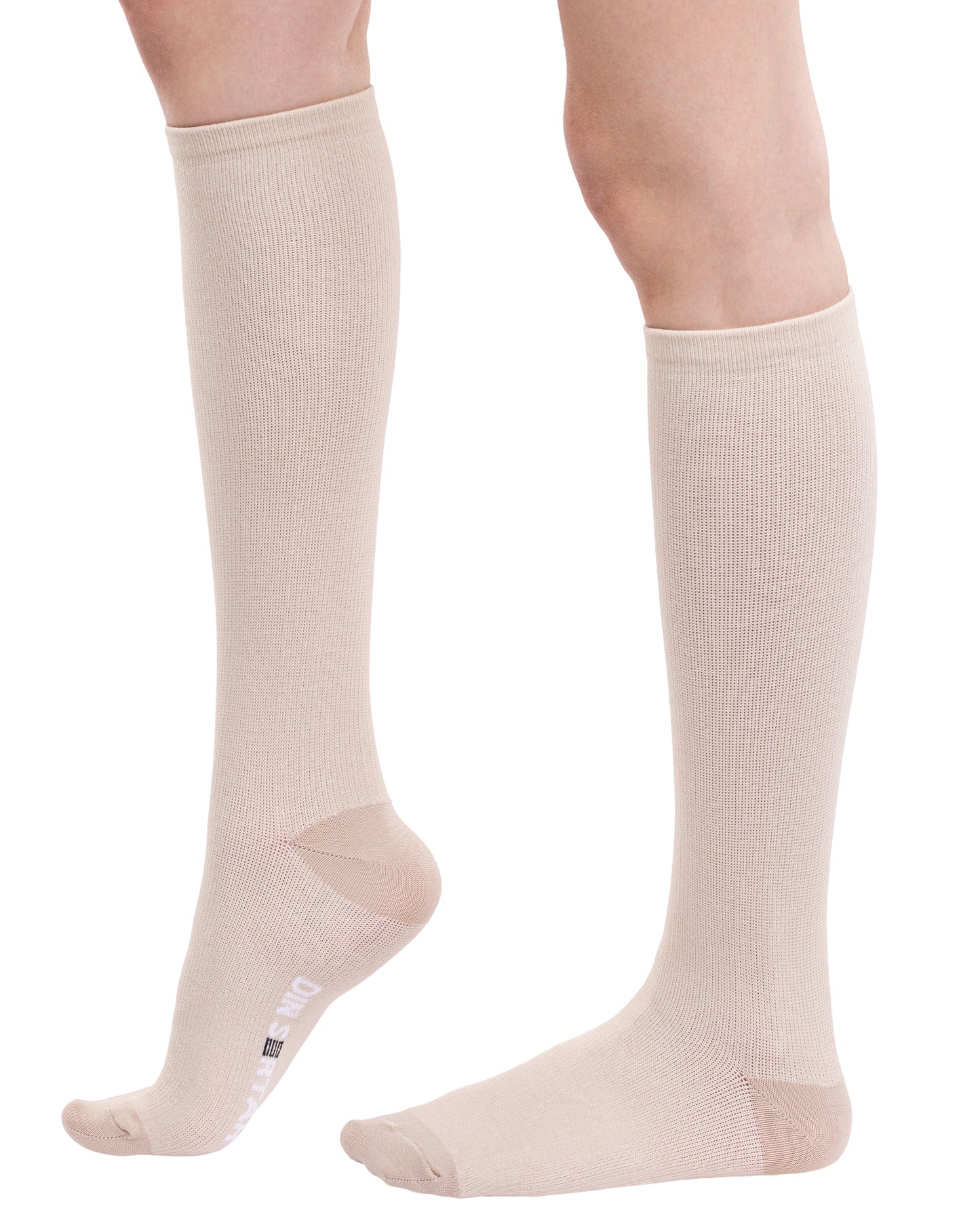 2er Set DIN SERTAR Kompressionsstrümpfe, Unisex, beige, nahtlos