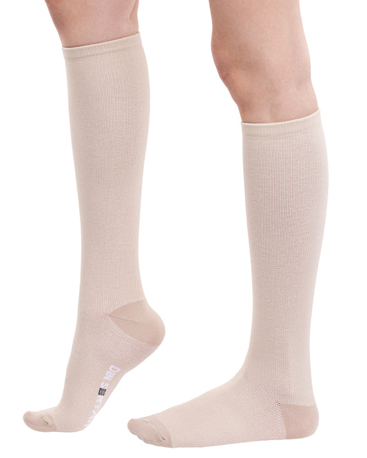 2er Set DIN SERTAR Kompressionsstrümpfe, Unisex, beige, nahtlos