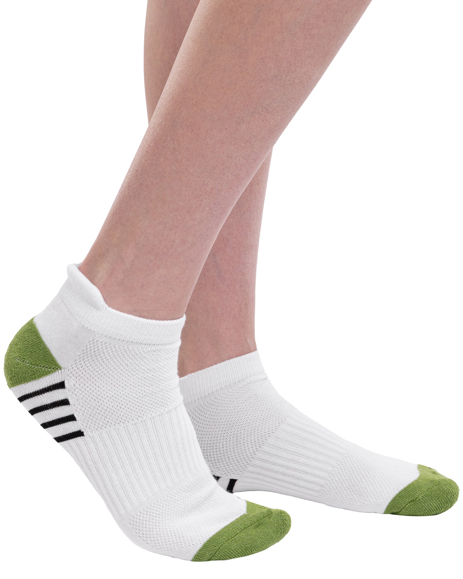 Set of 6 women's short sports socks made of white cotton Comfort Plus