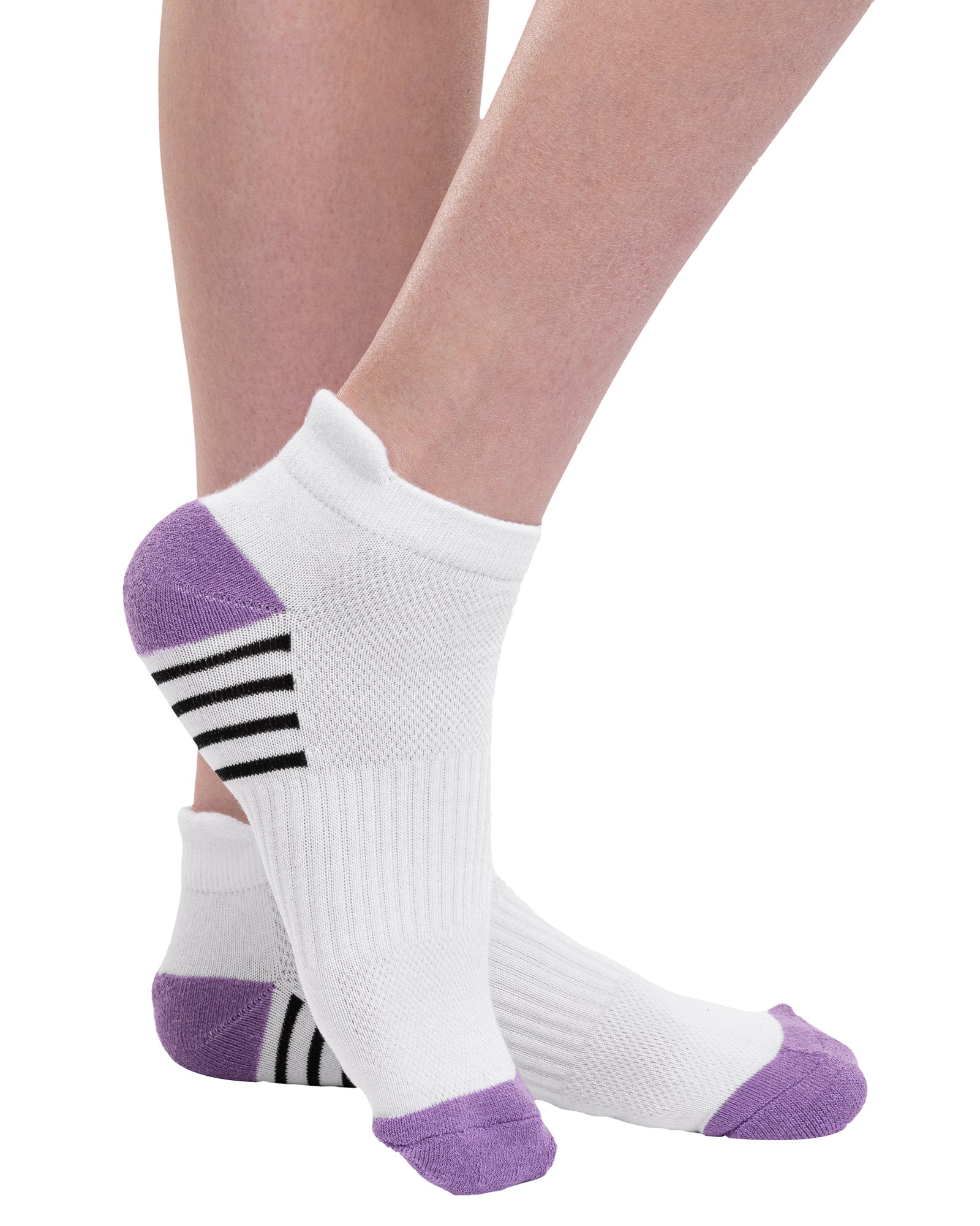 Set of 6 women's short sports socks made of white cotton Comfort Plus