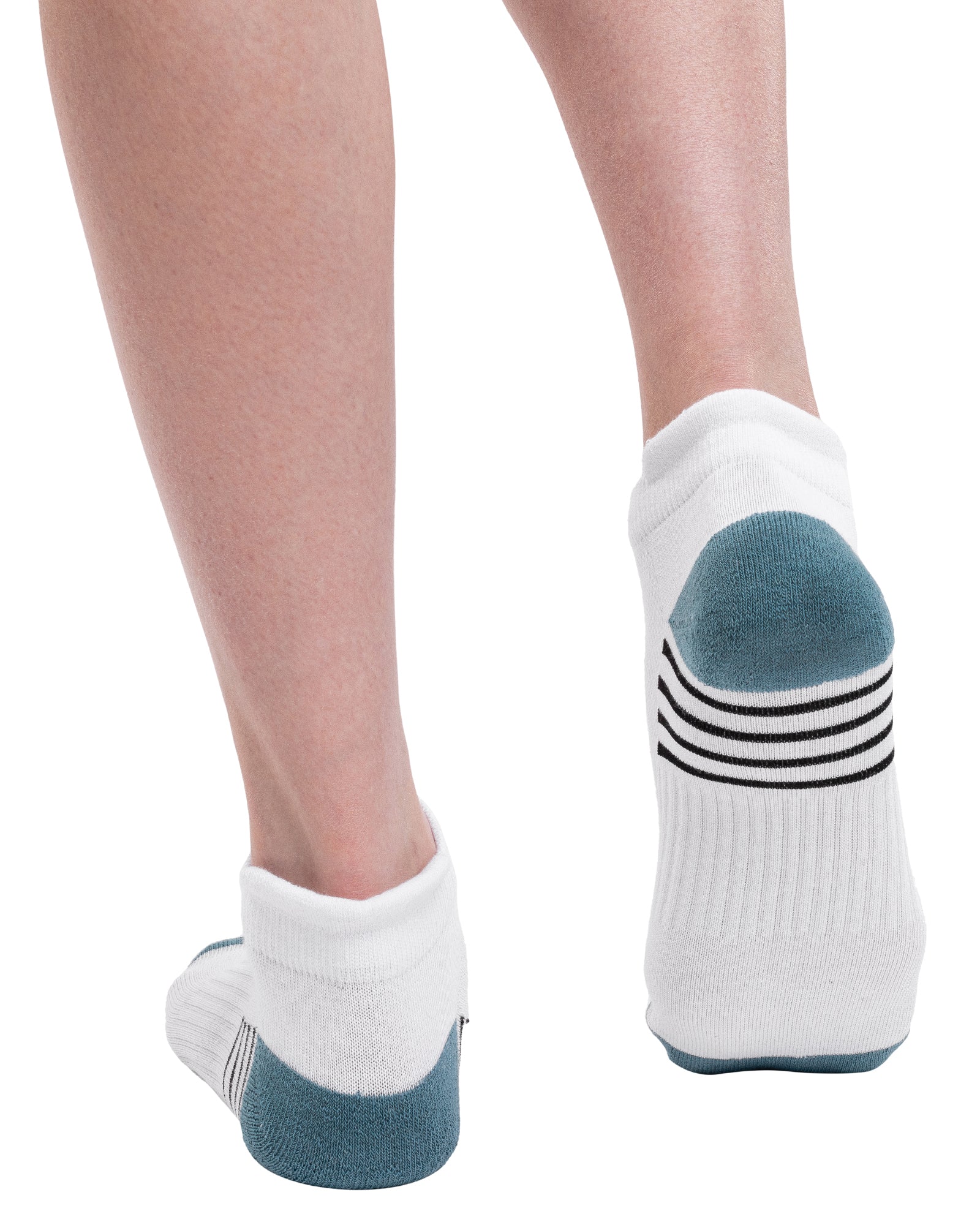Set of 6 women's short sports socks made of white cotton Comfort Plus