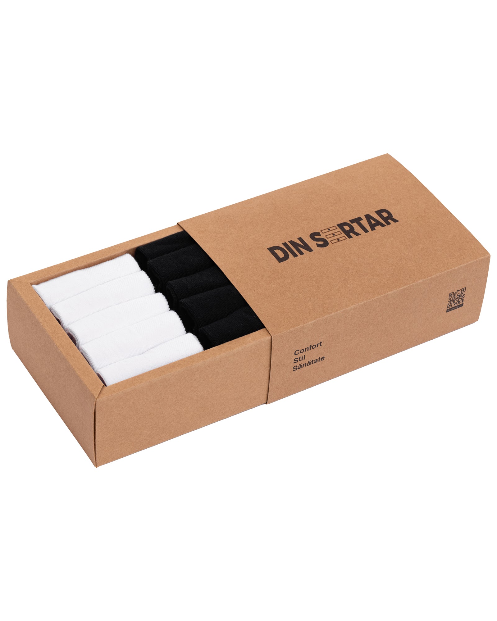 Set of 12 pairs of breathable men's socks made of combed cotton in medium size