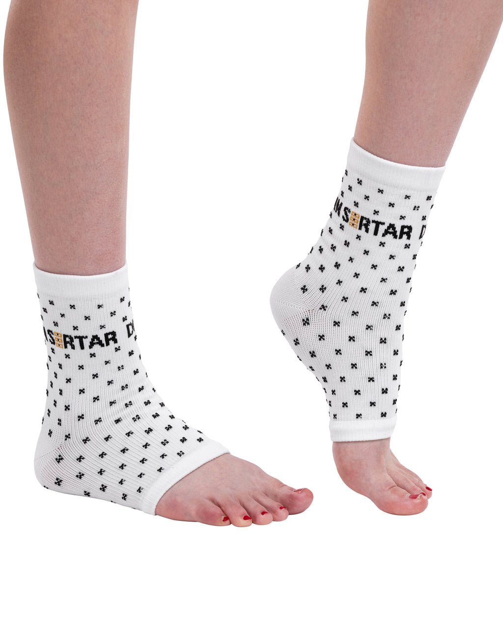 2er Set Kompressionsstrümpfe, 3 Kompressionszonen DIN SERTAR, zehenlos, unisex, weiß