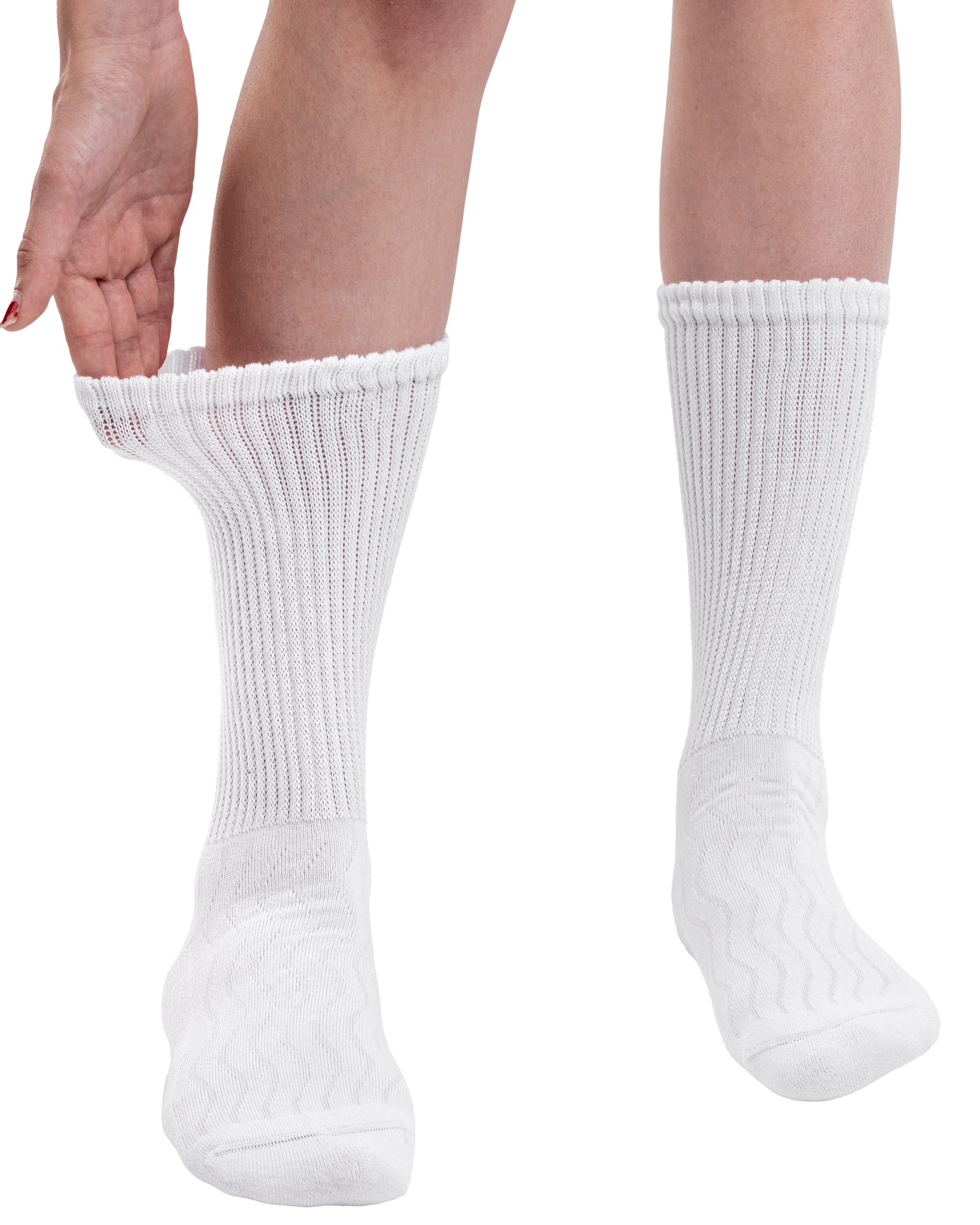 Set of 4 diabetic socks for women, white and grey