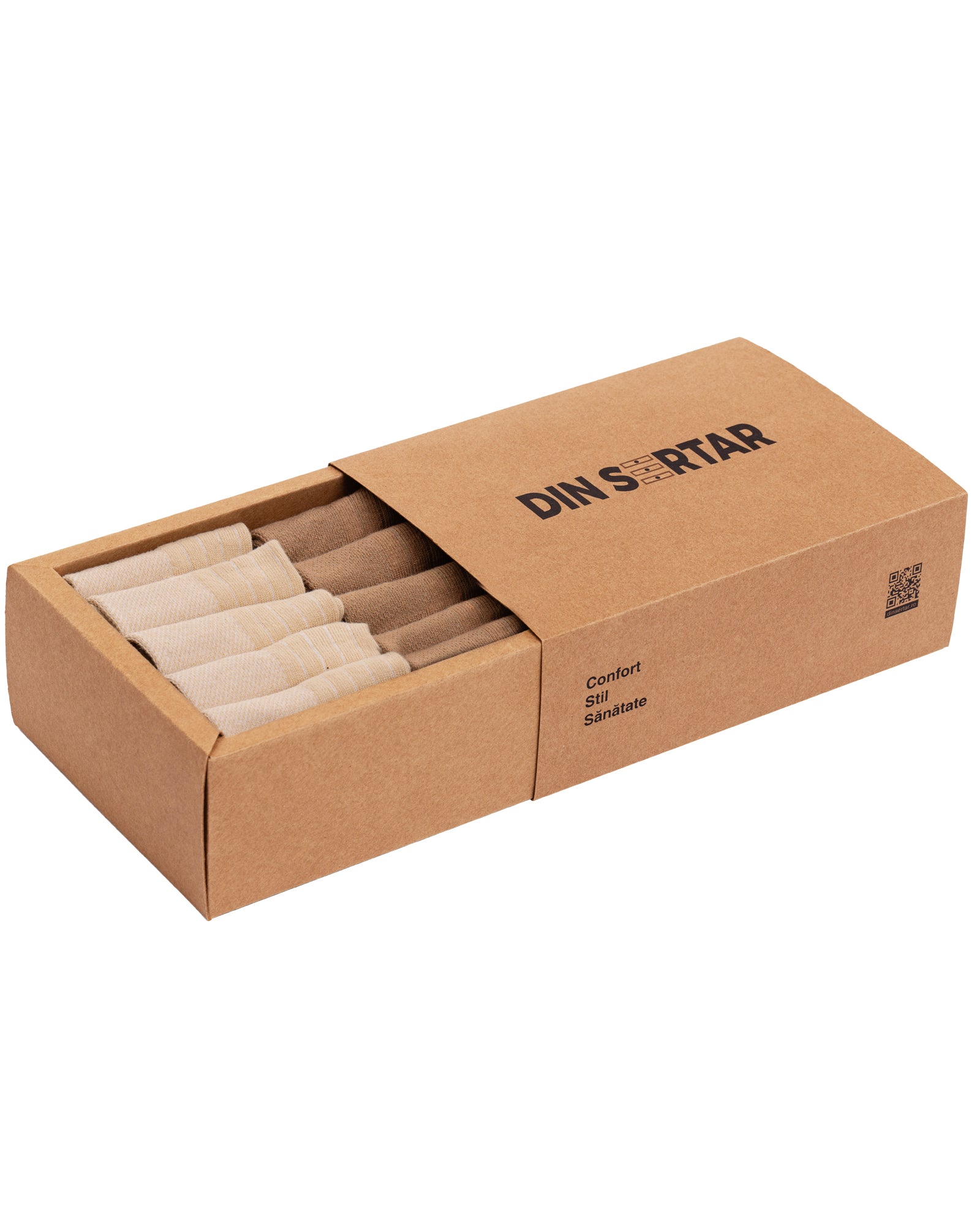 Set of 14 pairs of short women's cotton socks CAPPUCCINO