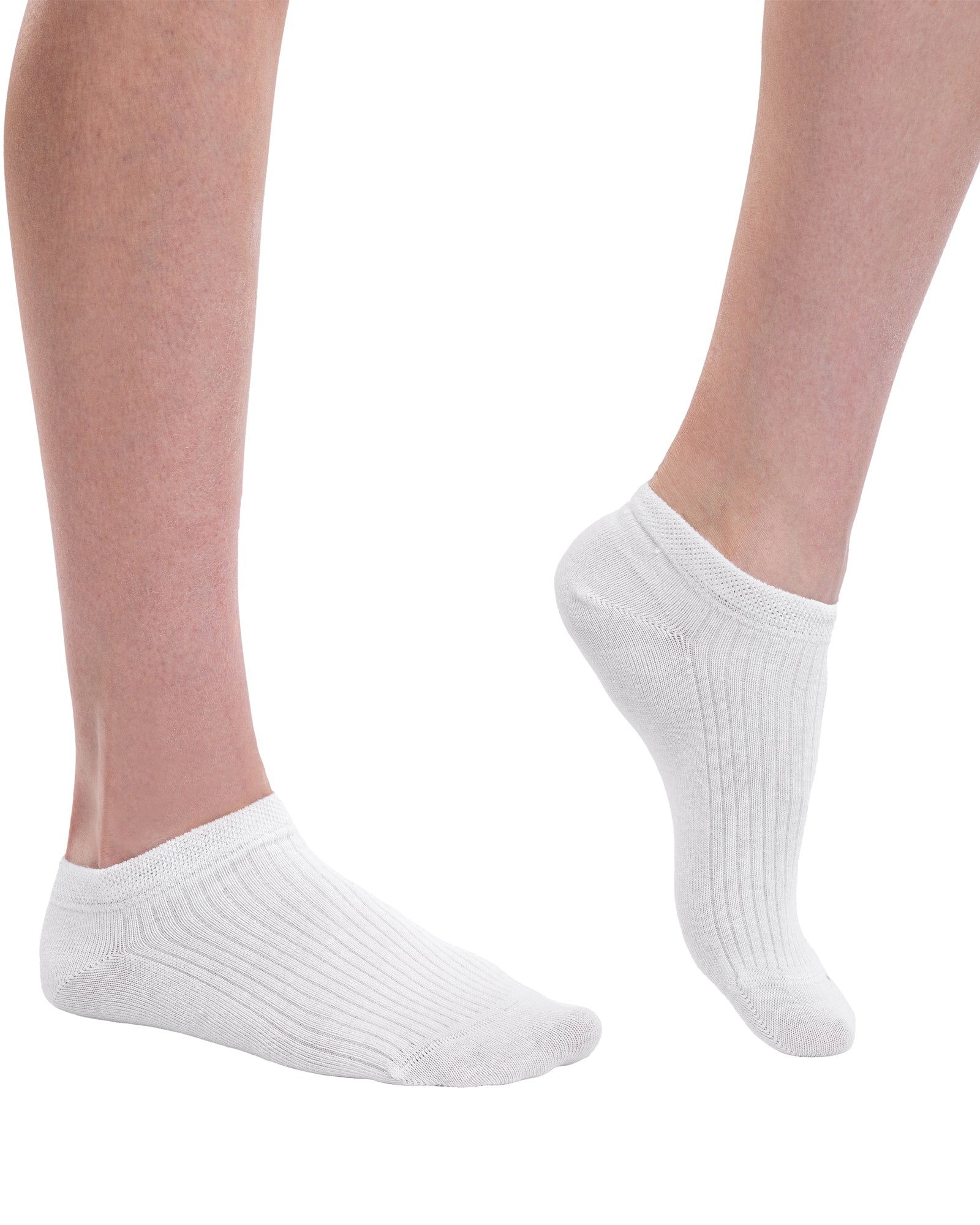 12er Set Damen Kurzsocken aus gekämmter Baumwolle, Weiß