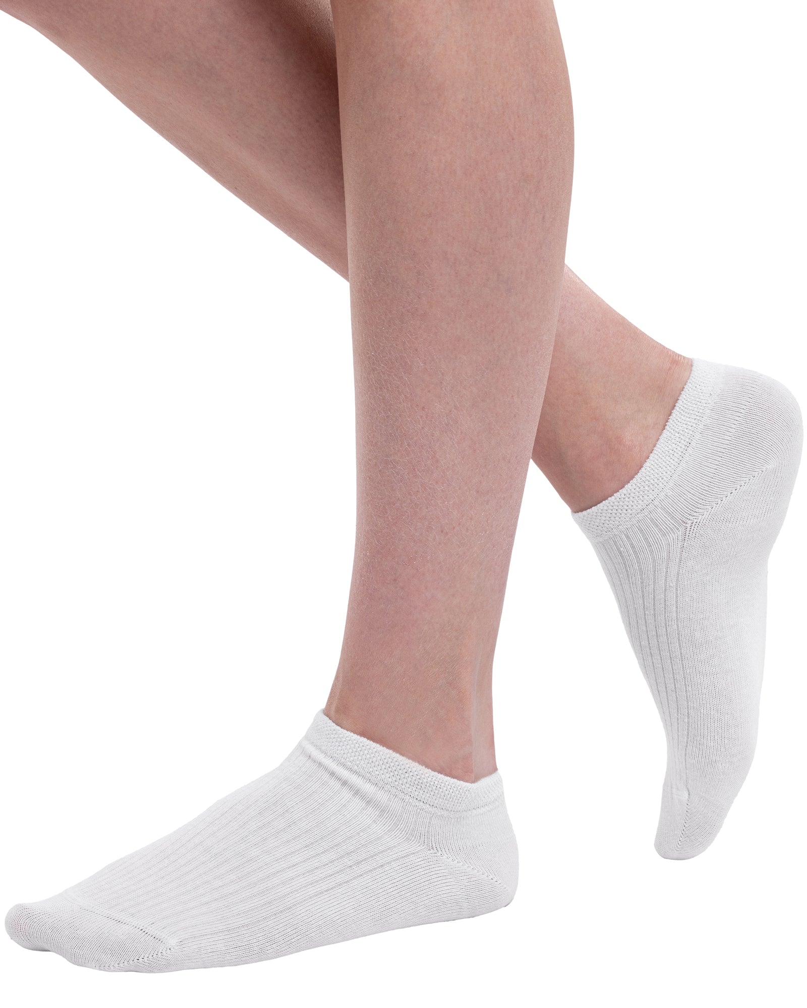12er Set Damen Kurzsocken aus gekämmter Baumwolle, Weiß