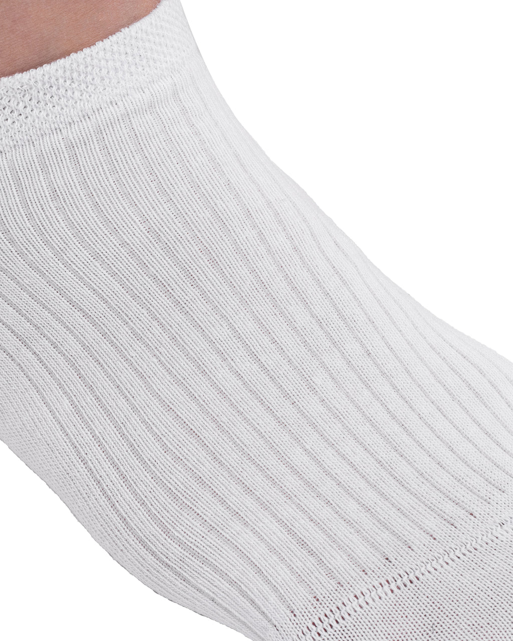 Set of 12 women's short socks made of combed cotton, white