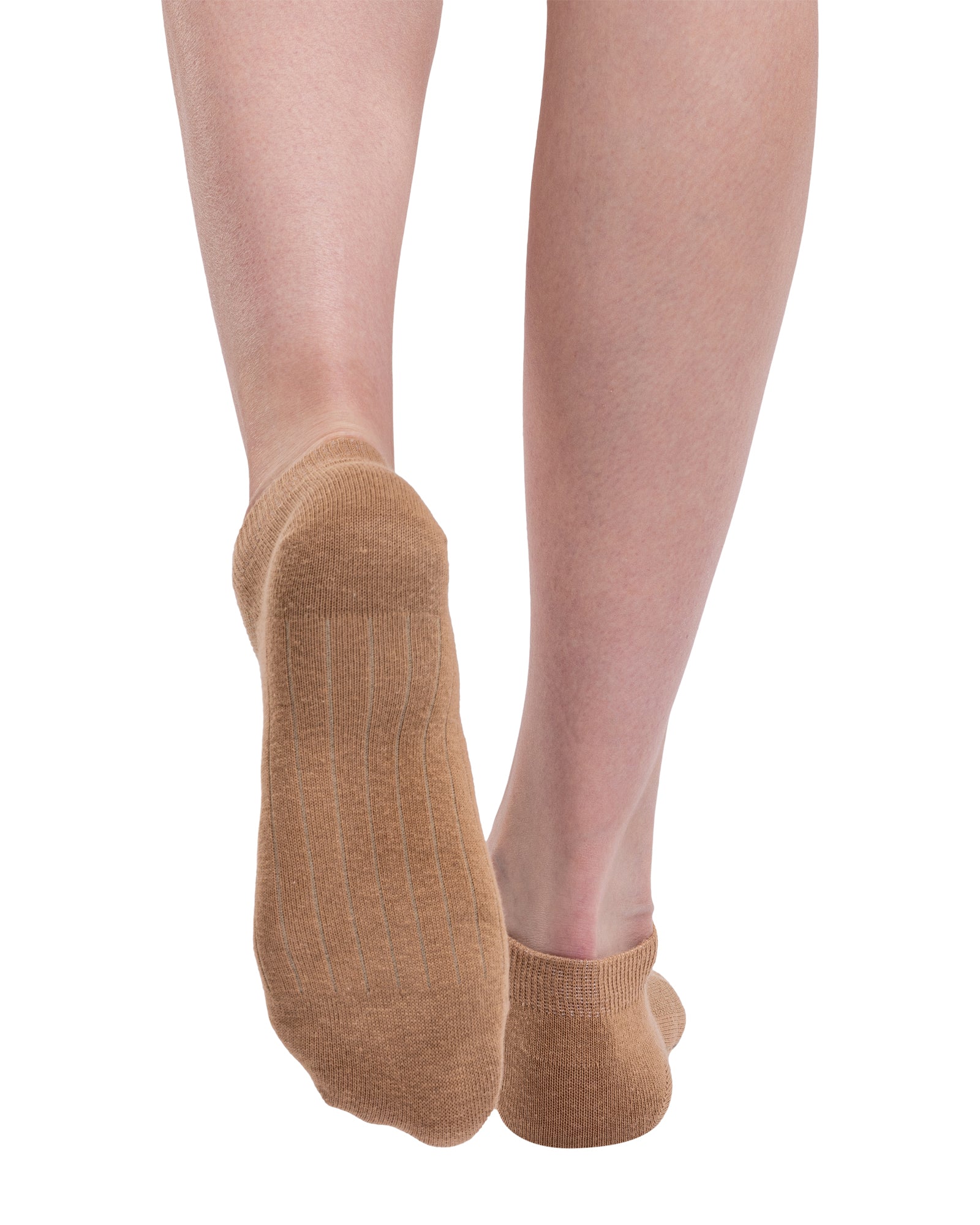 Set of 14 pairs of short women's cotton socks CAPPUCCINO