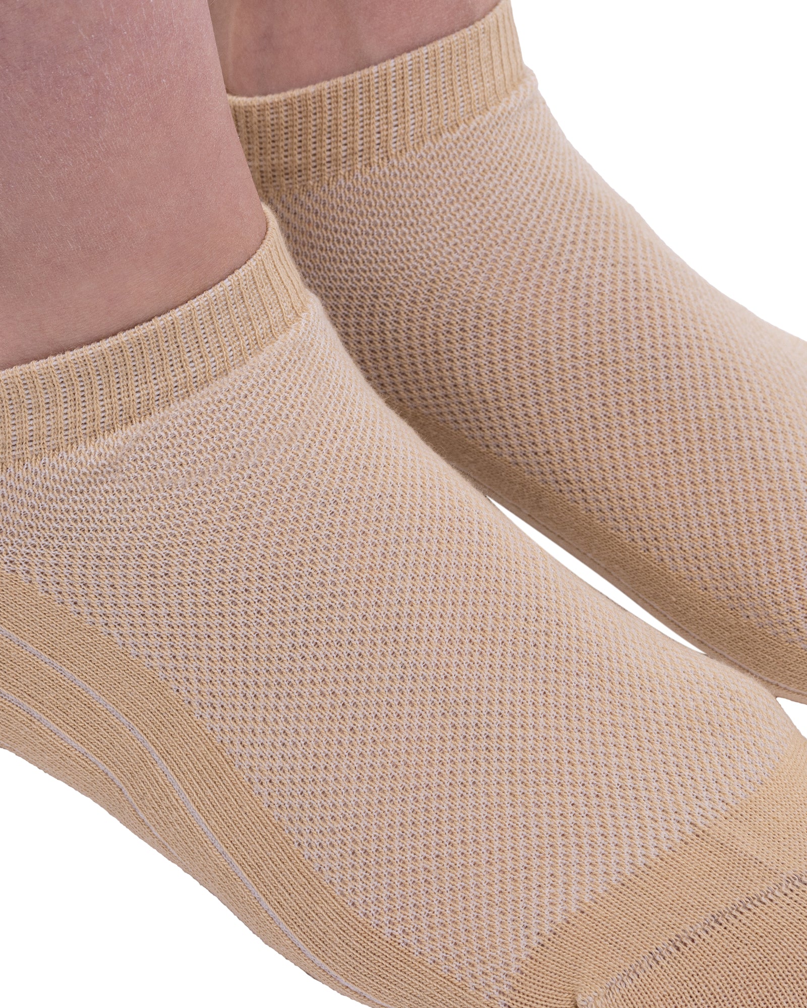 Set of 14 pairs of short women's cotton socks CAPPUCCINO