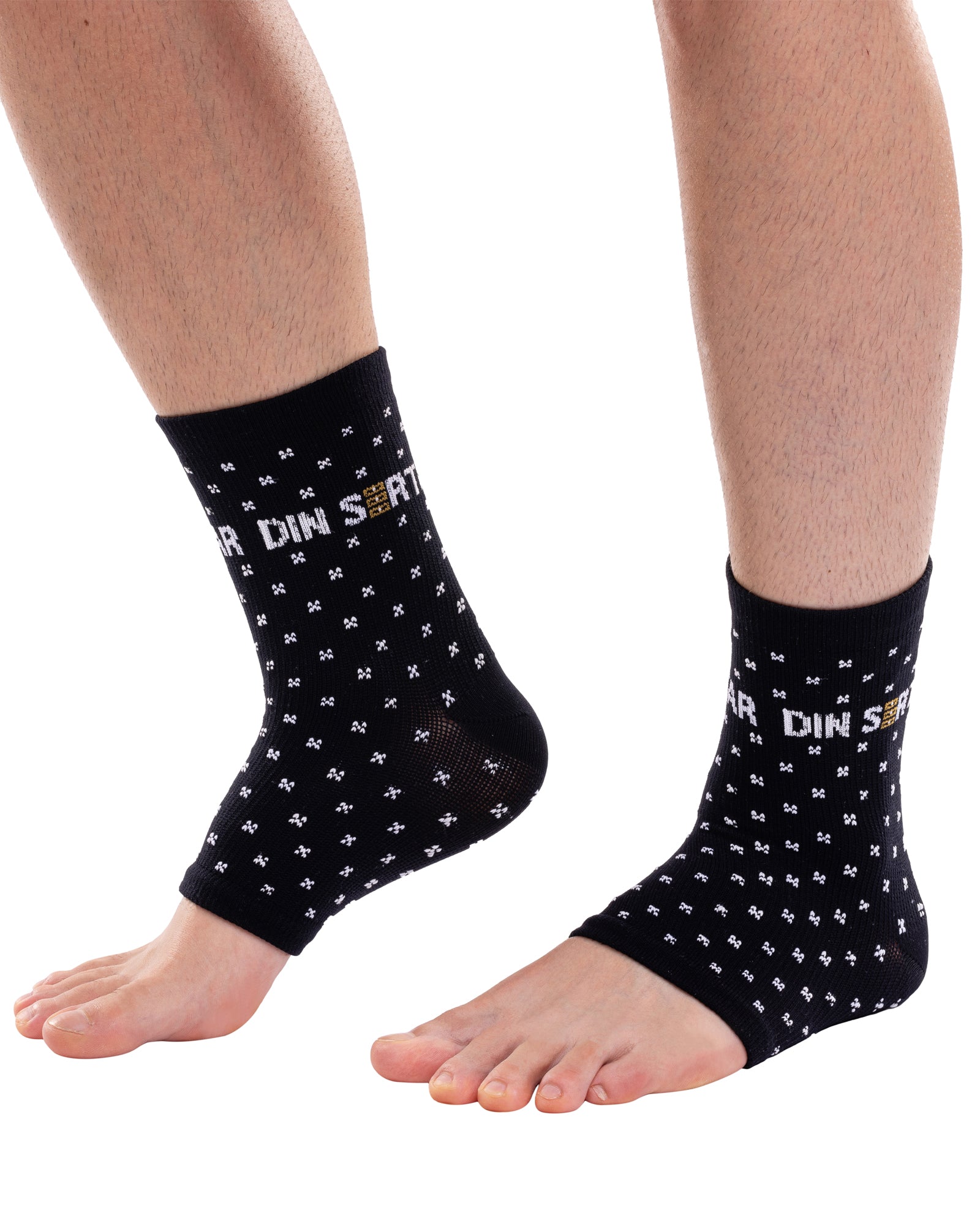 Set of 2 compression stockings, 3 compression zones DIN SERTAR toeless, unisex, black