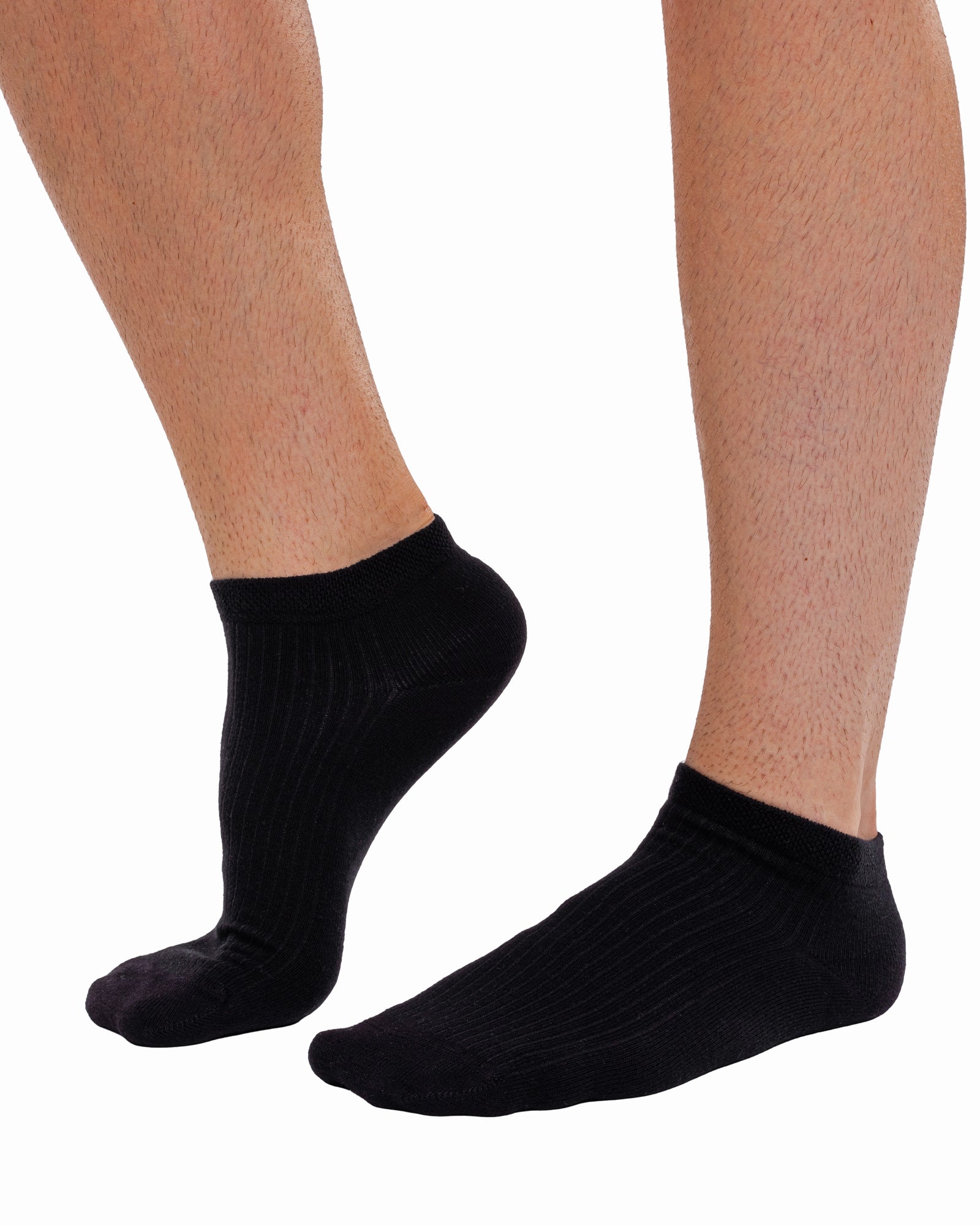 Set of 14 pairs of short black cotton socks for men