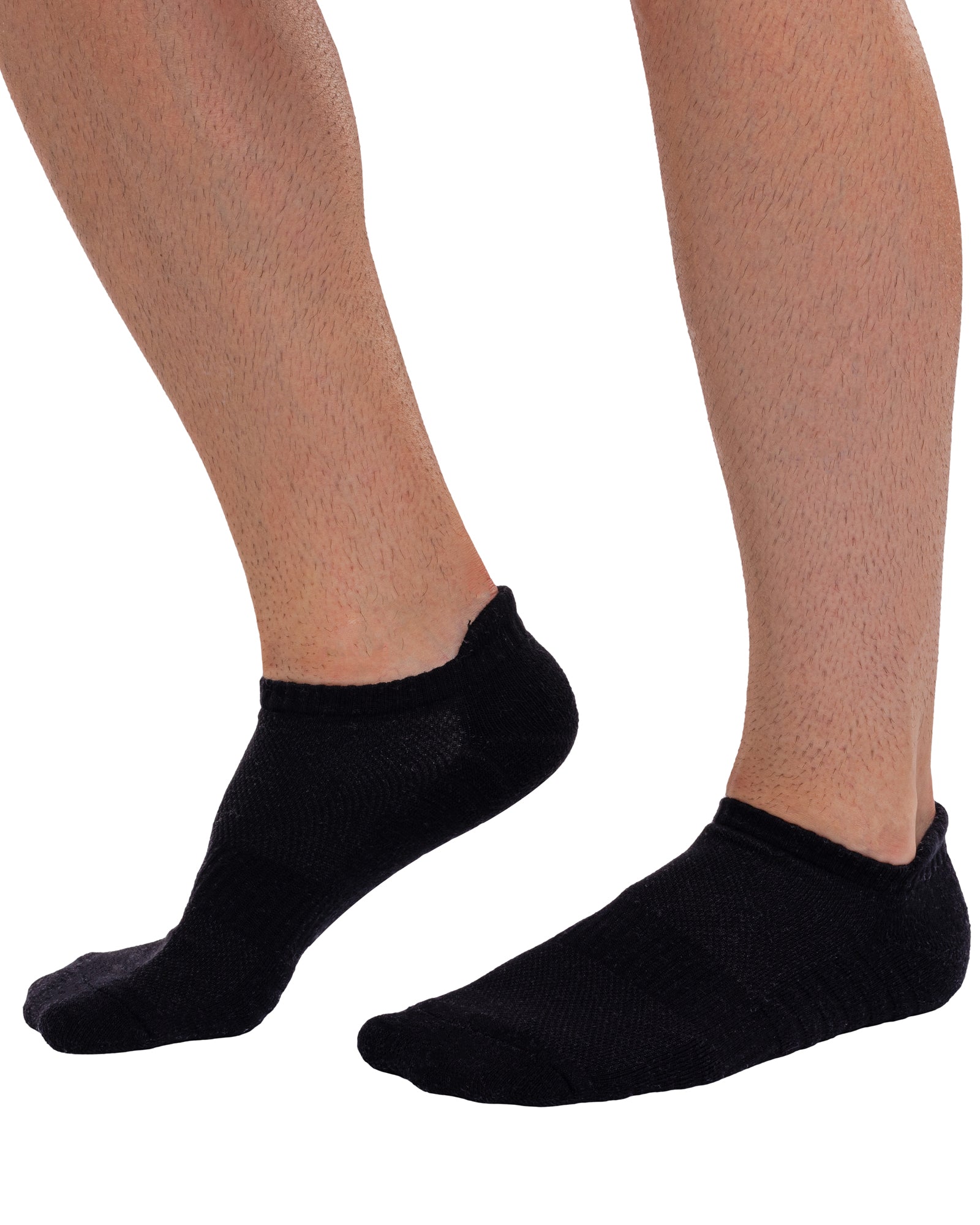 Set of 6 pairs of seamless black cotton socks for men