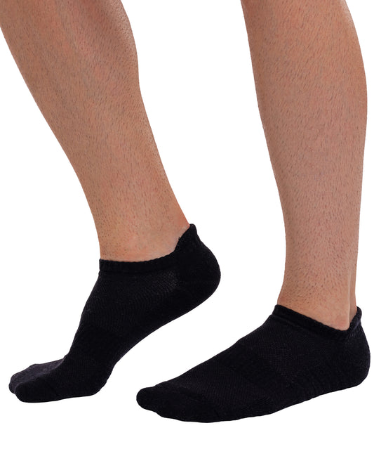 Set mit 6 Paar nahtlosen schwarzen Baumwollsocken für Herren