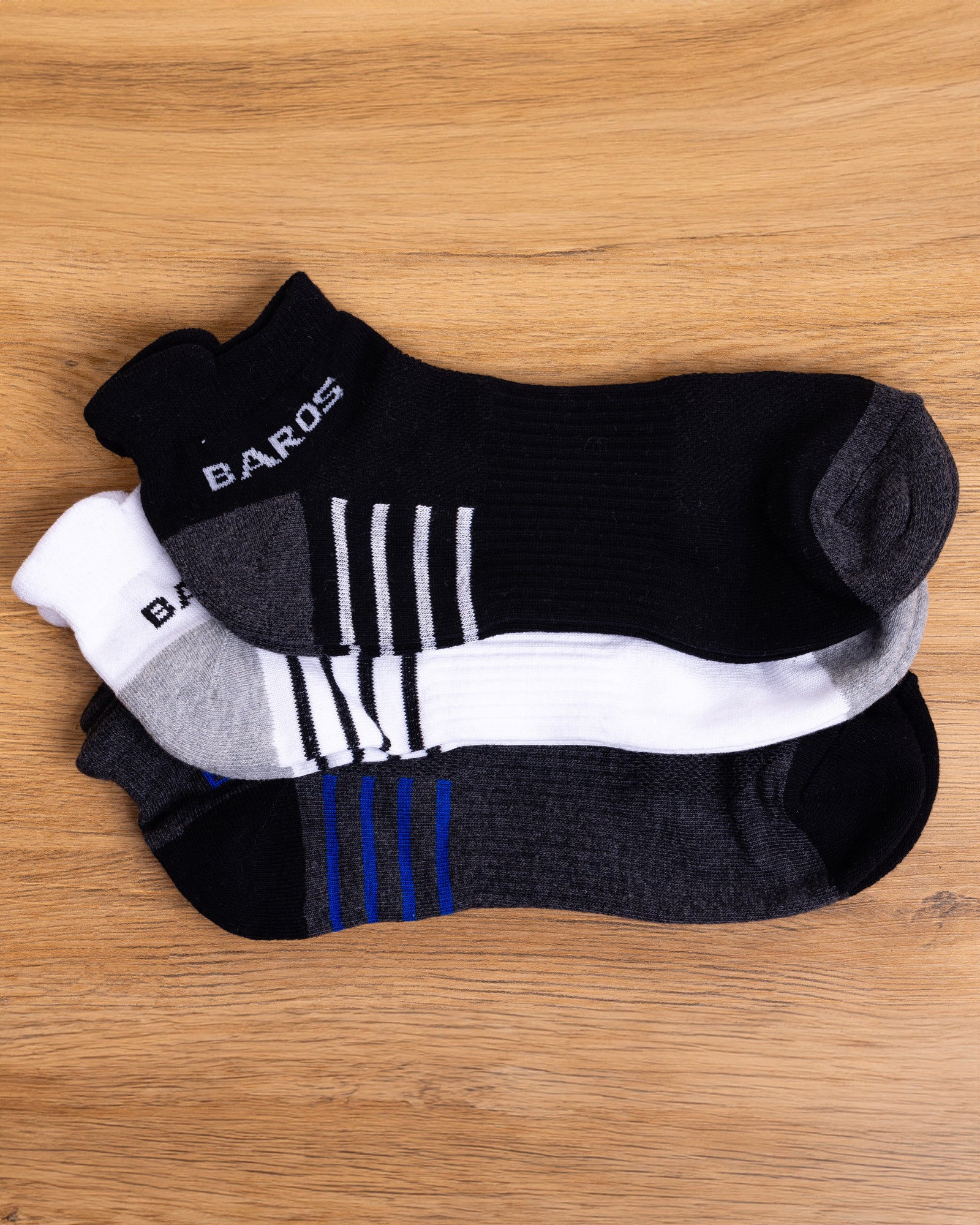 Set of 6 seamless short cotton sports socks for men, BAROS