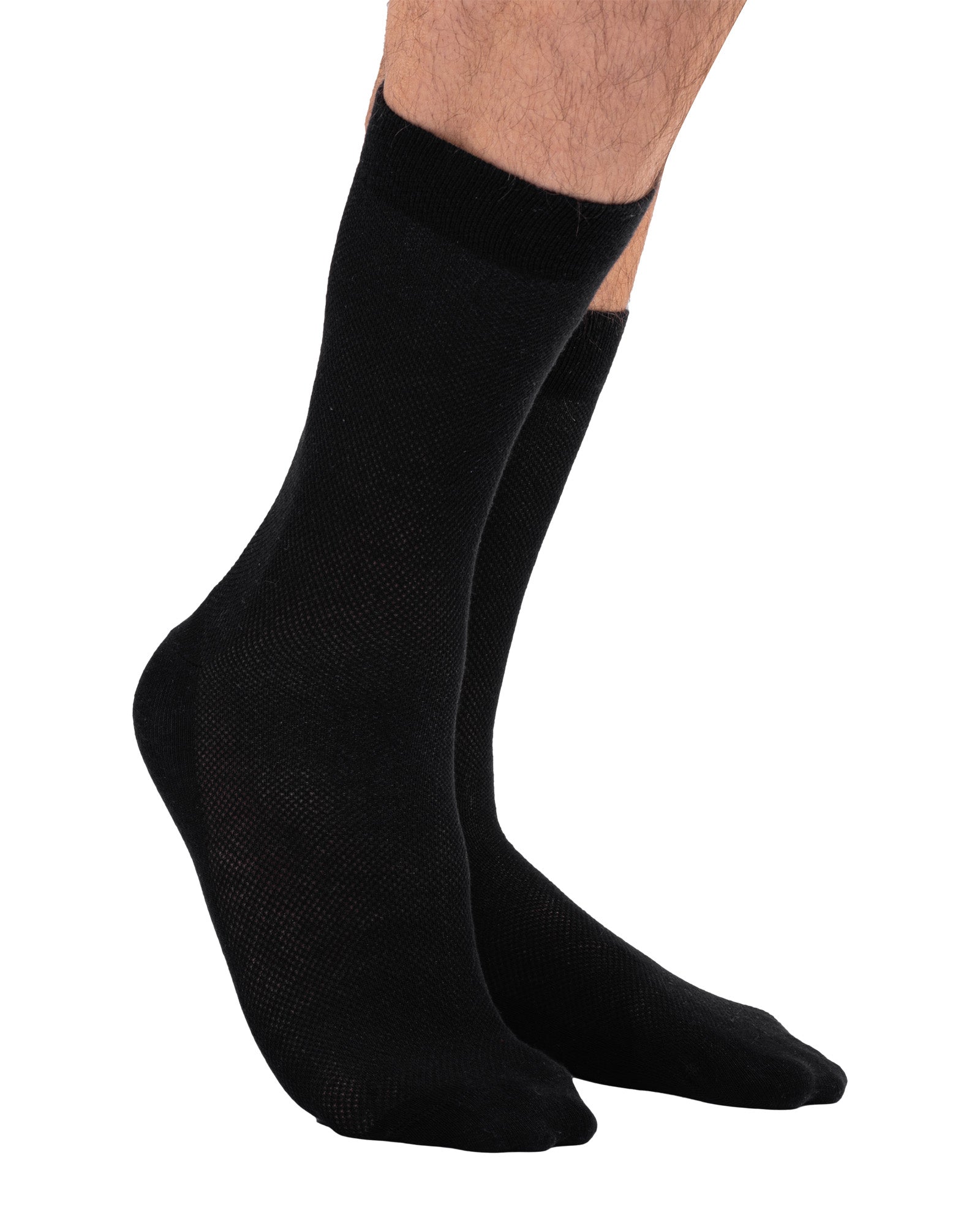 Set of 8 pairs of socks made of combed cotton, DIN SERTAR classic black, for men, seamless